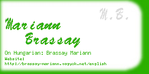 mariann brassay business card